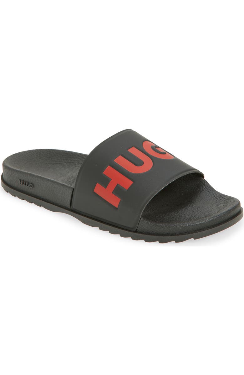 BOSS Logo Slide Sandal, Main, color, Black