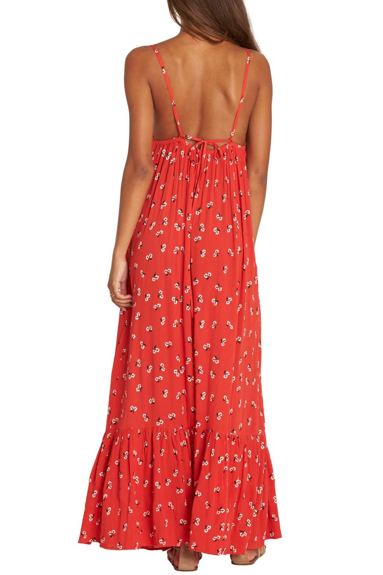 Flamed Out Print Maxi Dress, Alternate, color, CHILI PEPPER