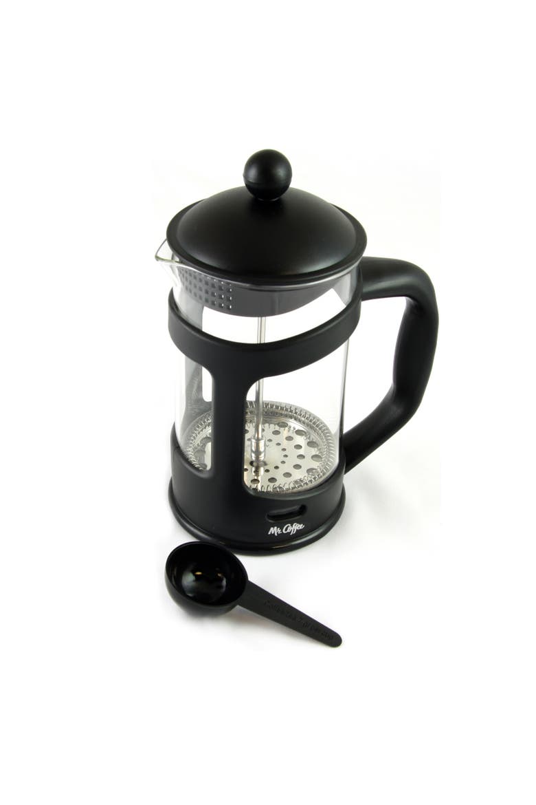 Brivio 28 Ounce Glass French Press Coffee Maker with Plastic Lid, Alternate, color, Black