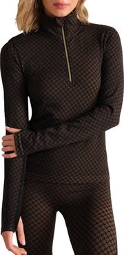 Rhone Houndstooth Seamless Half-Zip Pullover