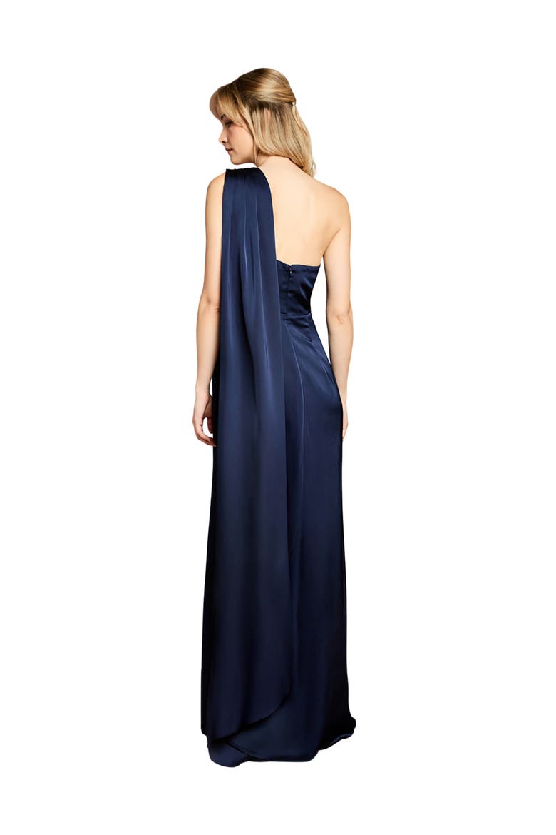 One Shoulder Maxi Dress, Alternate, color, Navy