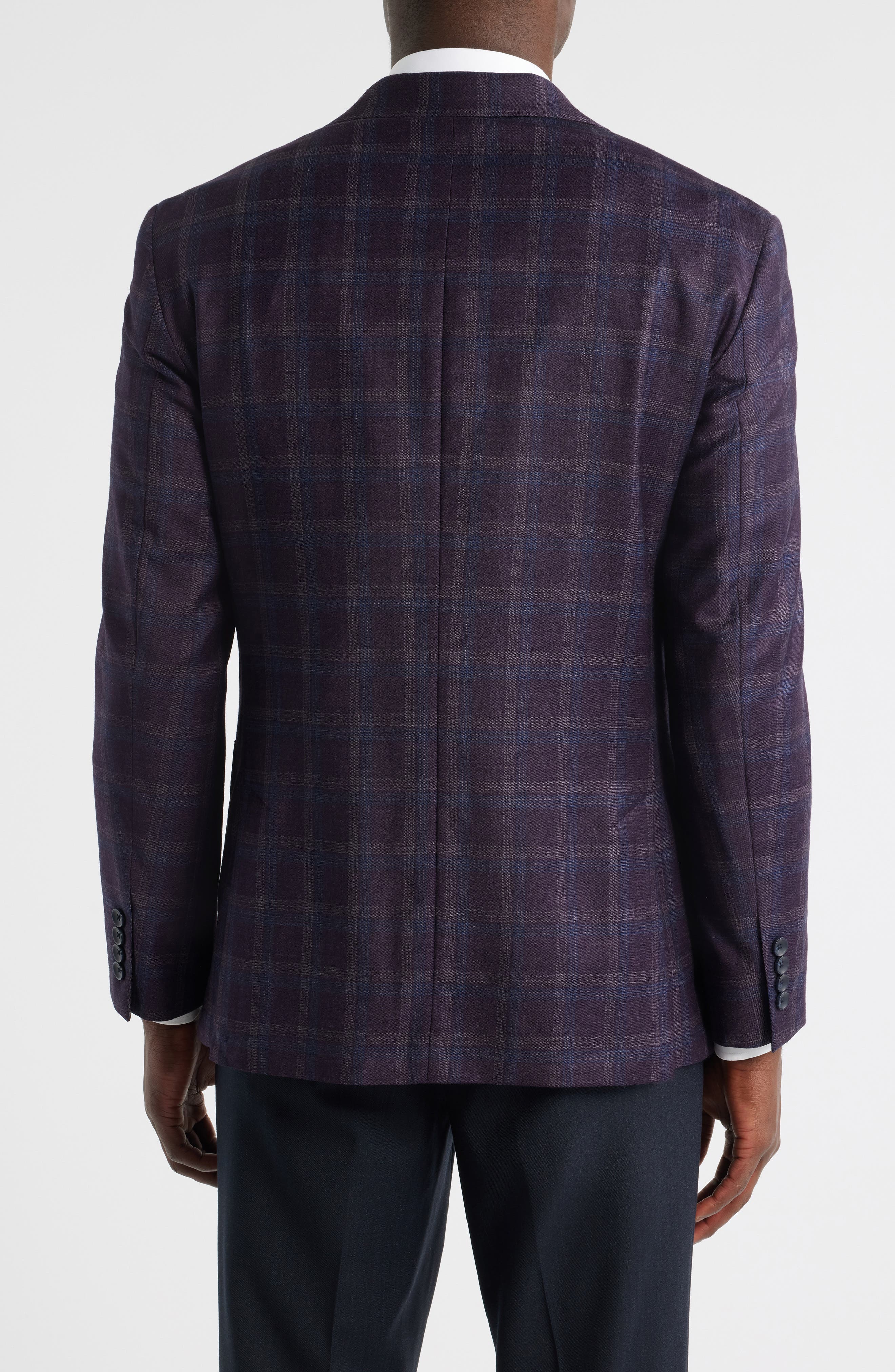 Purple Shadow Check Wool Sport Coat - image 2
