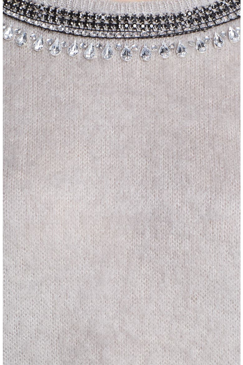 Hinge® Jewel Neck Textured Sweater, Alternate, color, HEATHER GREY