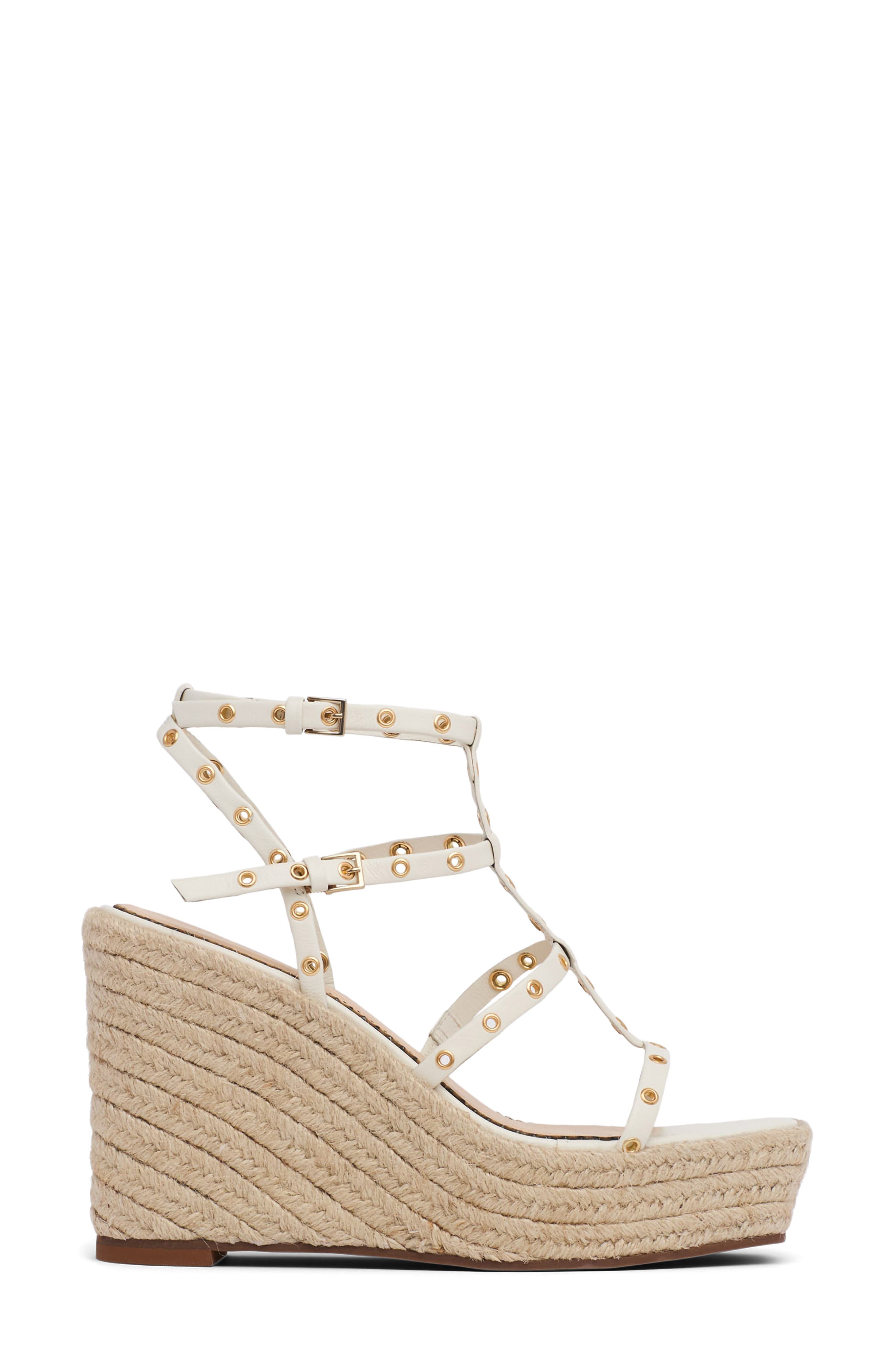 Cinq à Sept Norah Grommet Espadrille Wedge, Alternate, color, Ivory
