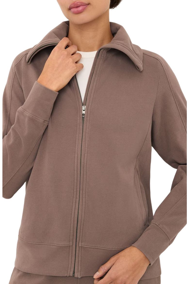 Organic Cotton CloudKnit Zip Jacket, Alternate, color, Deep Taupe
