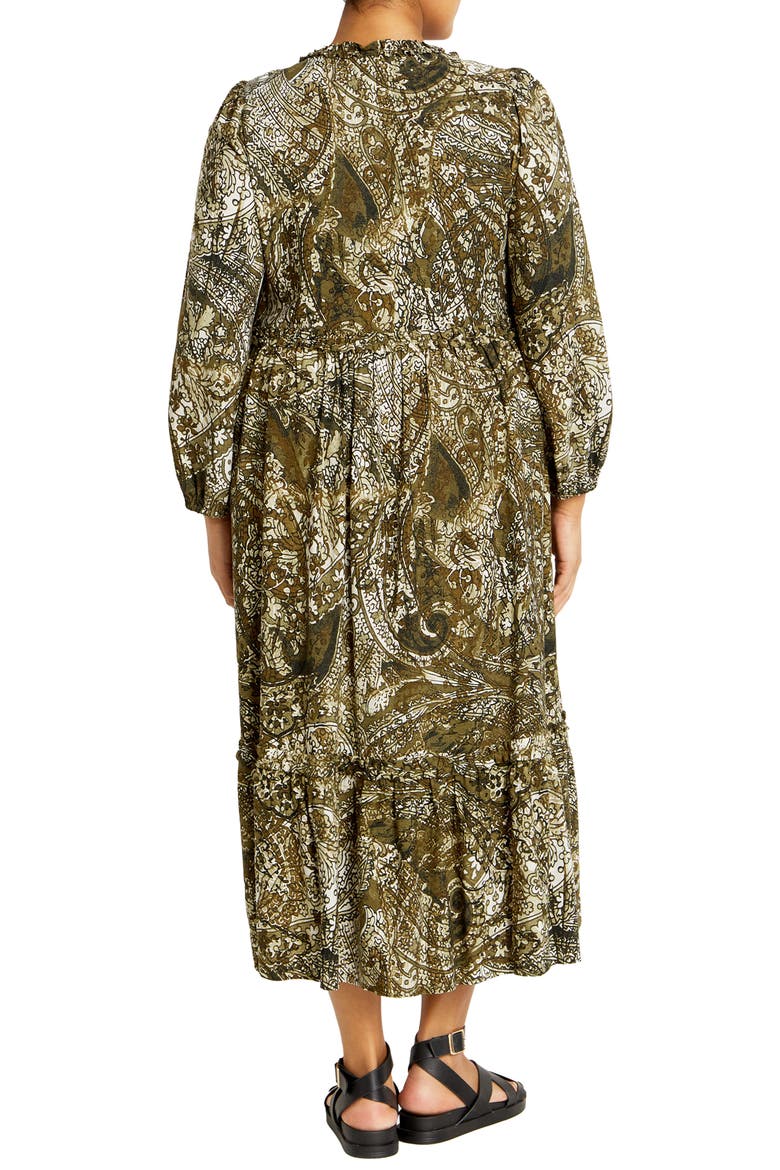 Arya Print Long Sleeve Maxi Dress, Alternate, color, GREEN PRINT