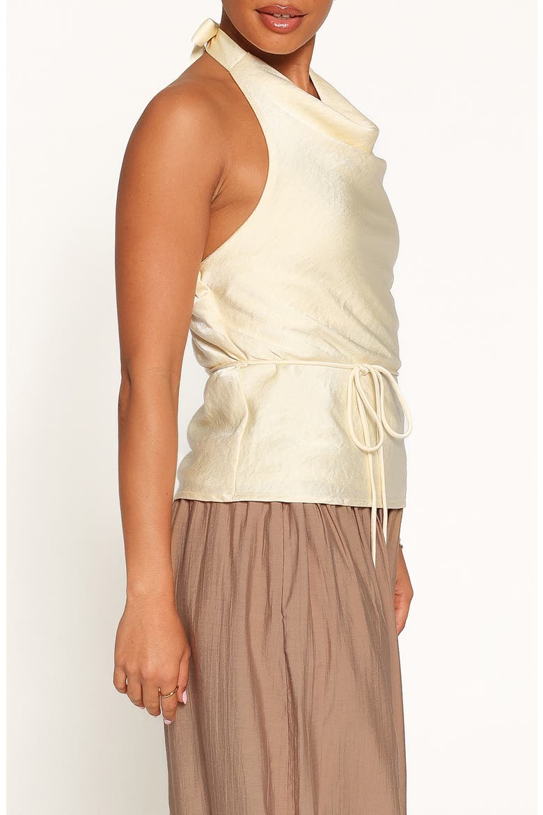 Brenn Cowl Neck Halter Top, Alternate, color, BUTTER YELLOW