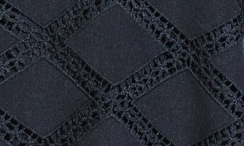 Flying Tomato Long Sleeve Mixed Media Top In Black