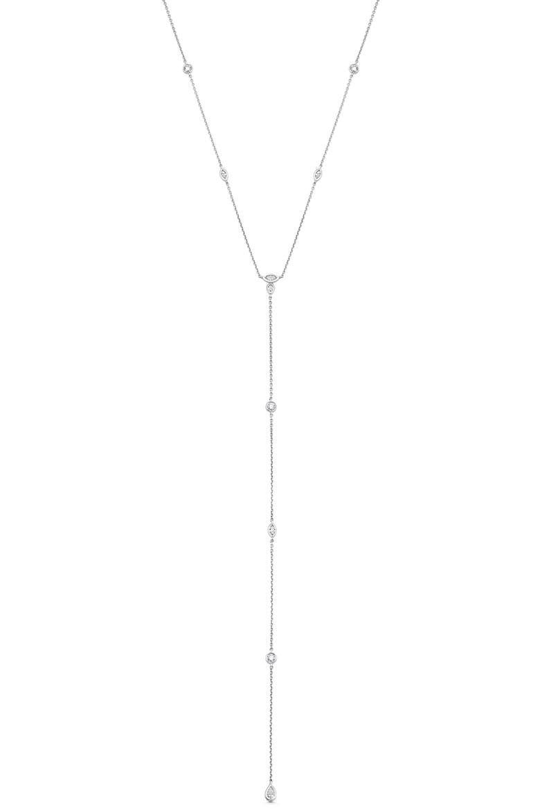 Sare Weinstock Purity Diamond Station Y-Necklace, Main, color, 18K WG