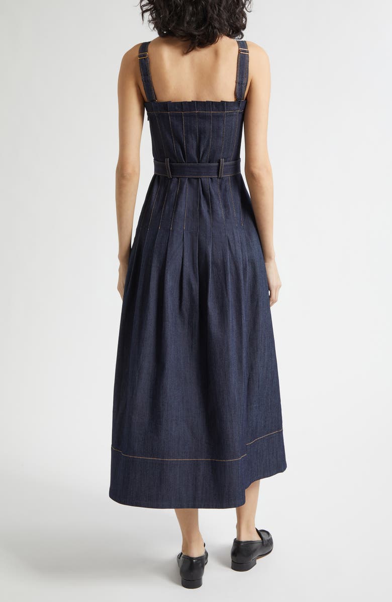 Cinq à Sept Branwen Denim A-Line Dress, Alternate, color, Indigo