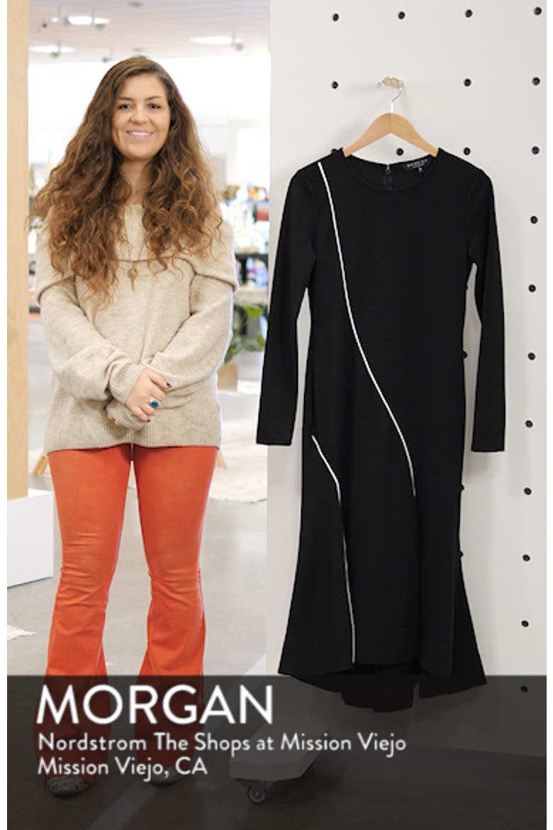 Piping Detail Side Slit Midi Dress video