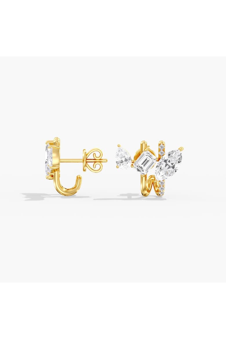 Multi-Shape Climbing Lab Diamond Huggie in 14K Gold, Alternate, color, Yellow Gold