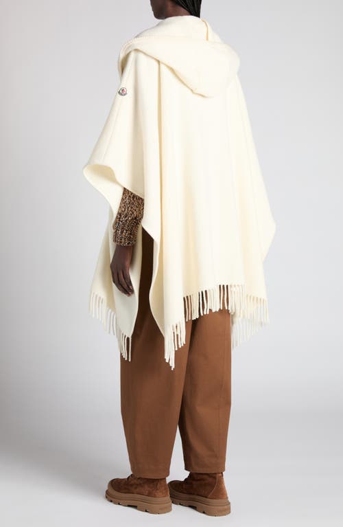 Moncler Wool Hooded Cape In Multi