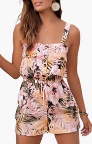 LASCANA Women's Patterned Button Detail Romper