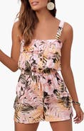 LASCANA Women's Patterned Button Detail Romper