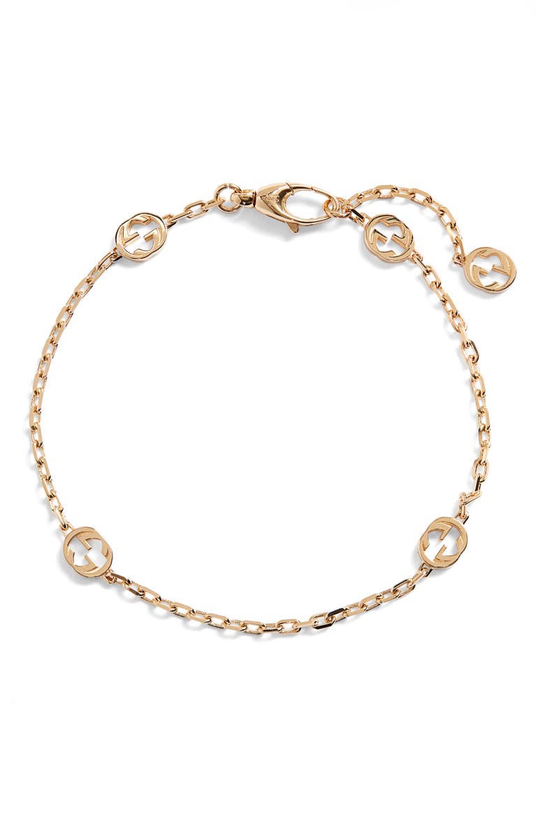 Interlocking-G Station Bracelet, Main, color, YELLOW GOLD