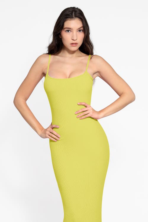Popilush Shapewear Modal Slimming Maxi Slip Dress In Straw