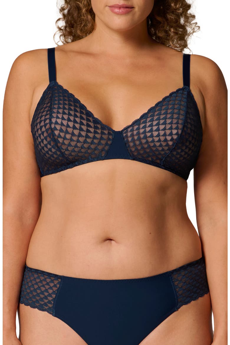 Subtile Triangle Wirefree Bra, Alternate, color, MIDNIGHT
