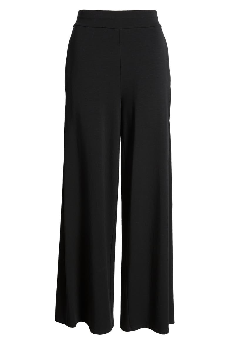 High Waist Wide Leg Pants, Alternate, color, BLACK