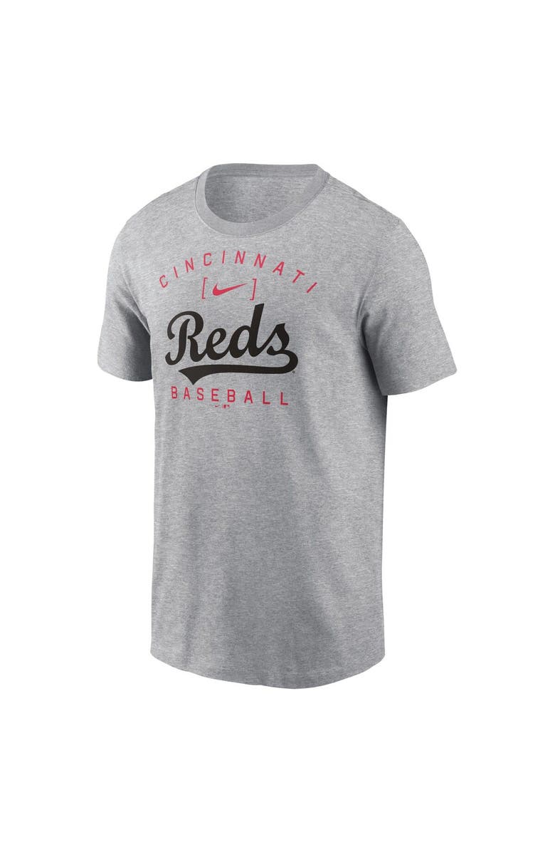Nike Men's Nike Heather Gray Cincinnati Reds Home Team Athletic Arch T-Shirt, Alternate, color, 