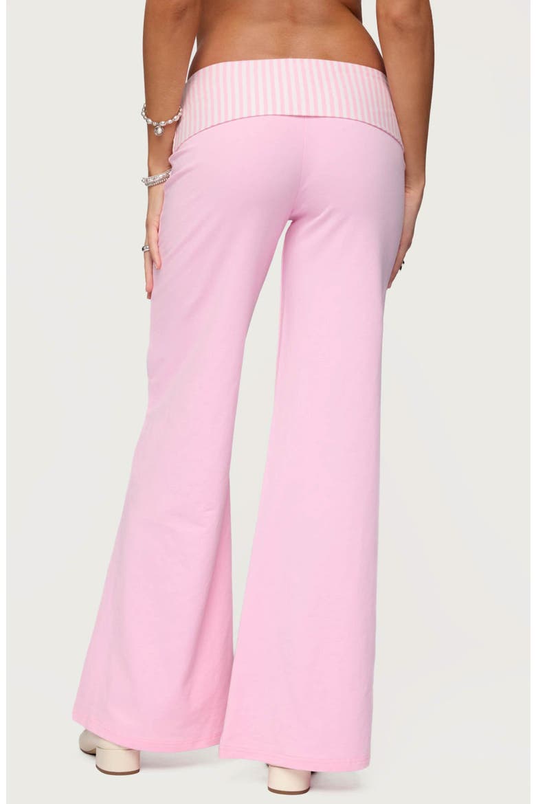Meshey Striped Foldover Pants, Alternate, color, PINK
