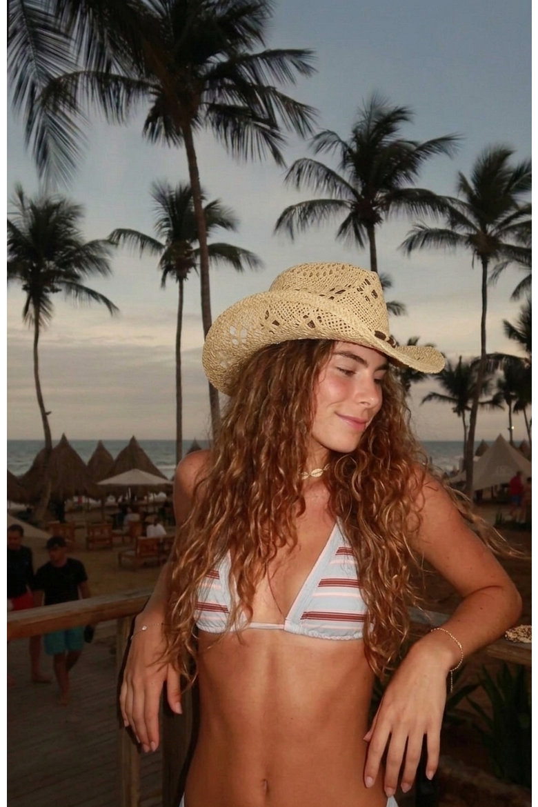 Twister Legacy  Handwoven Straw Sun Hat - Bohemian Summer Cowboy Hat, Alternate, color, Ochre  / Beige