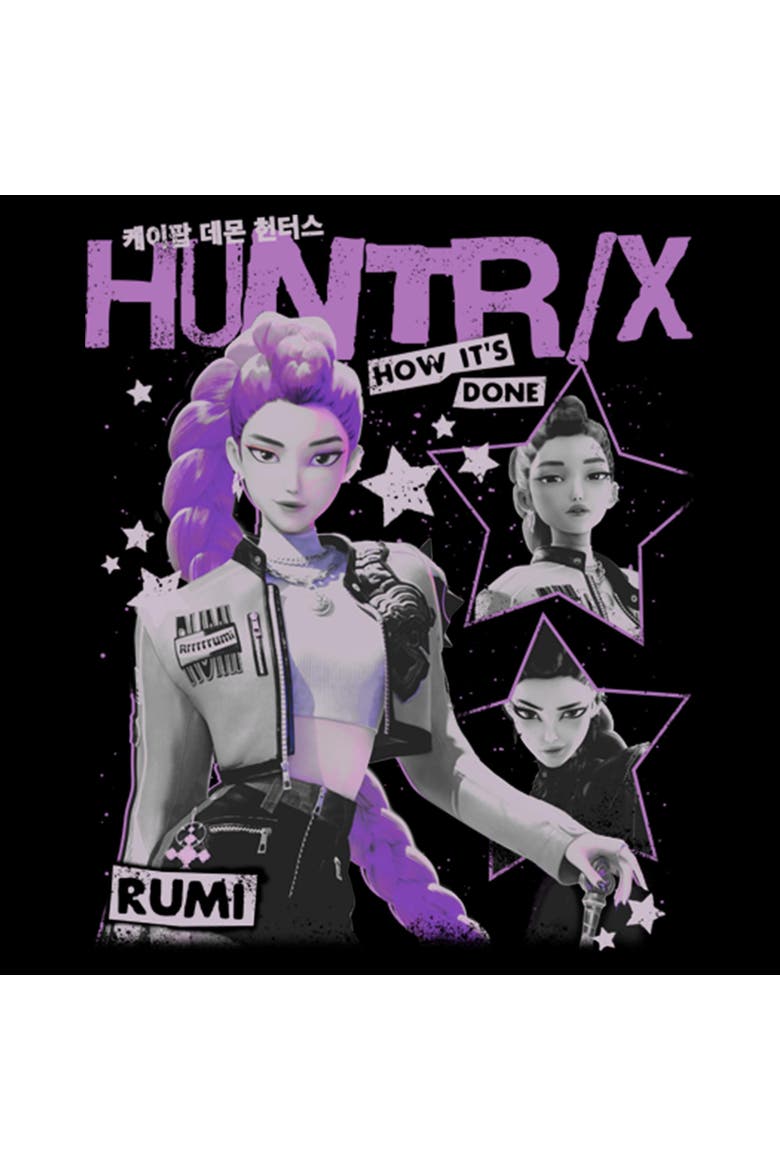Girls' Show How It's Done Rumi Stars Cropped T-Shirt, Alternate, color, Black
