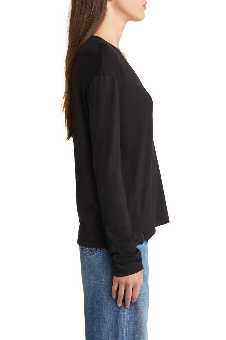 The Long Sleeve Knit T-Shirt, Alternate, color, BLACK