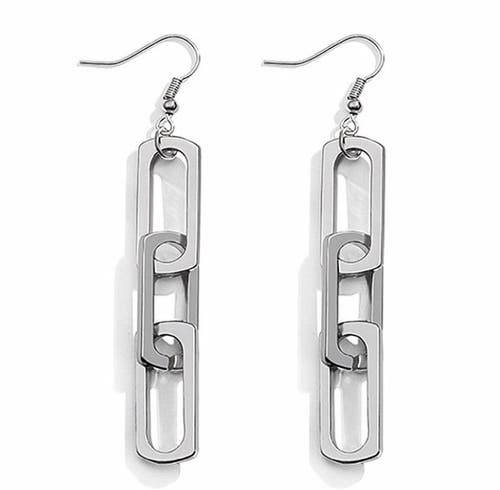 Hollywood Sensation Link Dangle Earrings In Silver