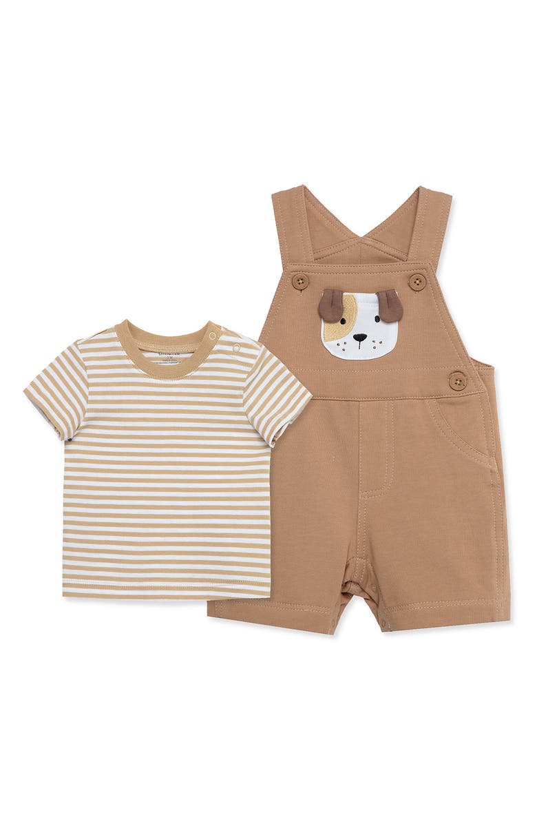 Little Me Puppy 2-Piece Shortall Set, Main, color, 