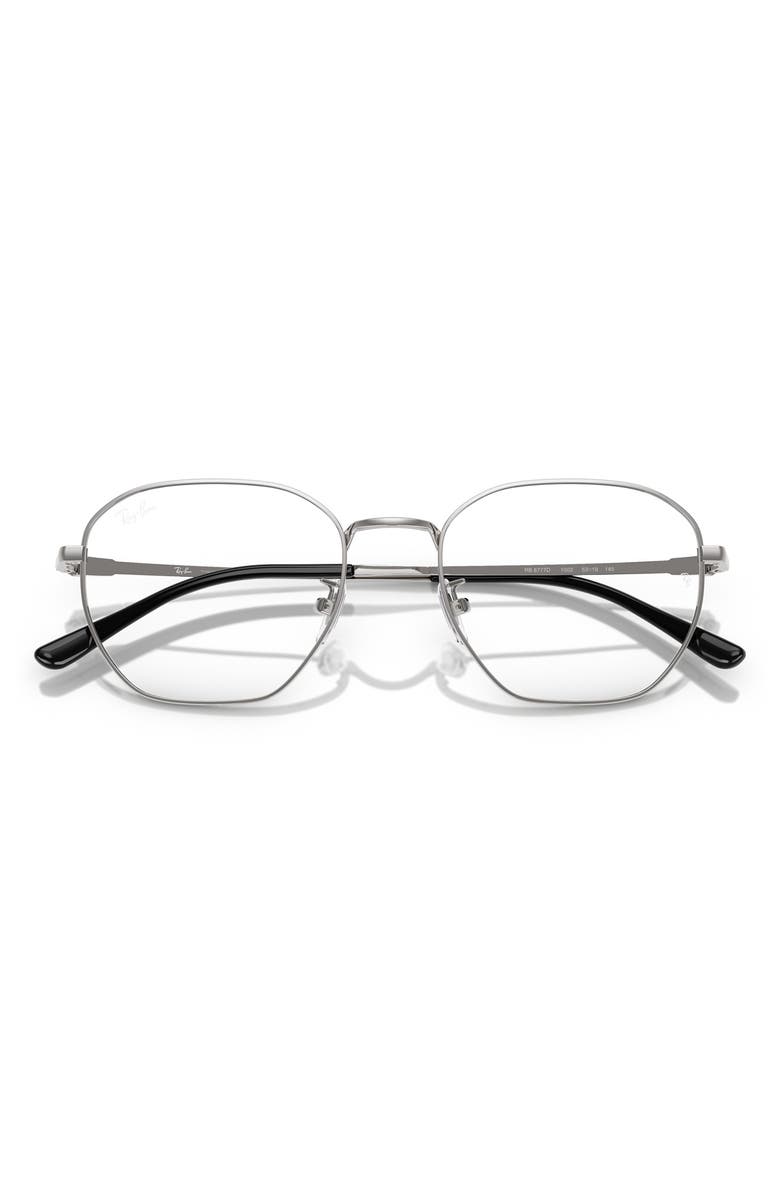 Ray-Ban 53mm Irregular Optical Glasses, Alternate, color, Silver