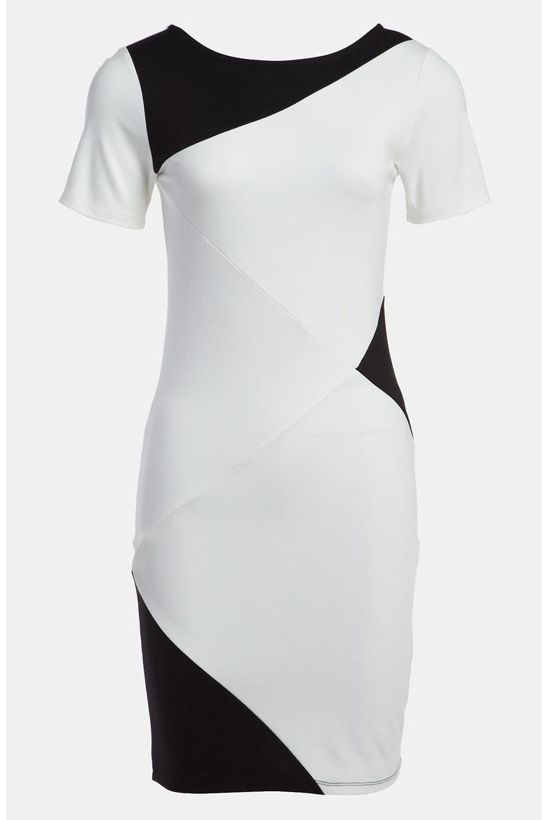 Body-Con Dress, Main, color, BLACK/ WHITE