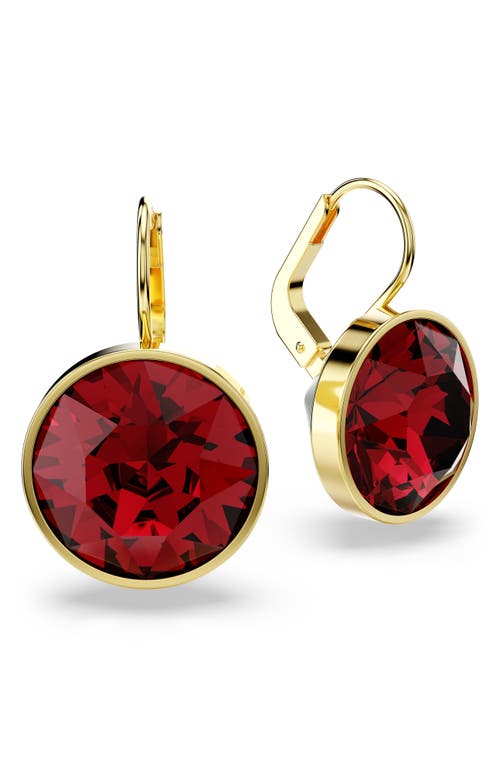 Swarovski Bella Crystal Gold-plated Drop Earrings In Red