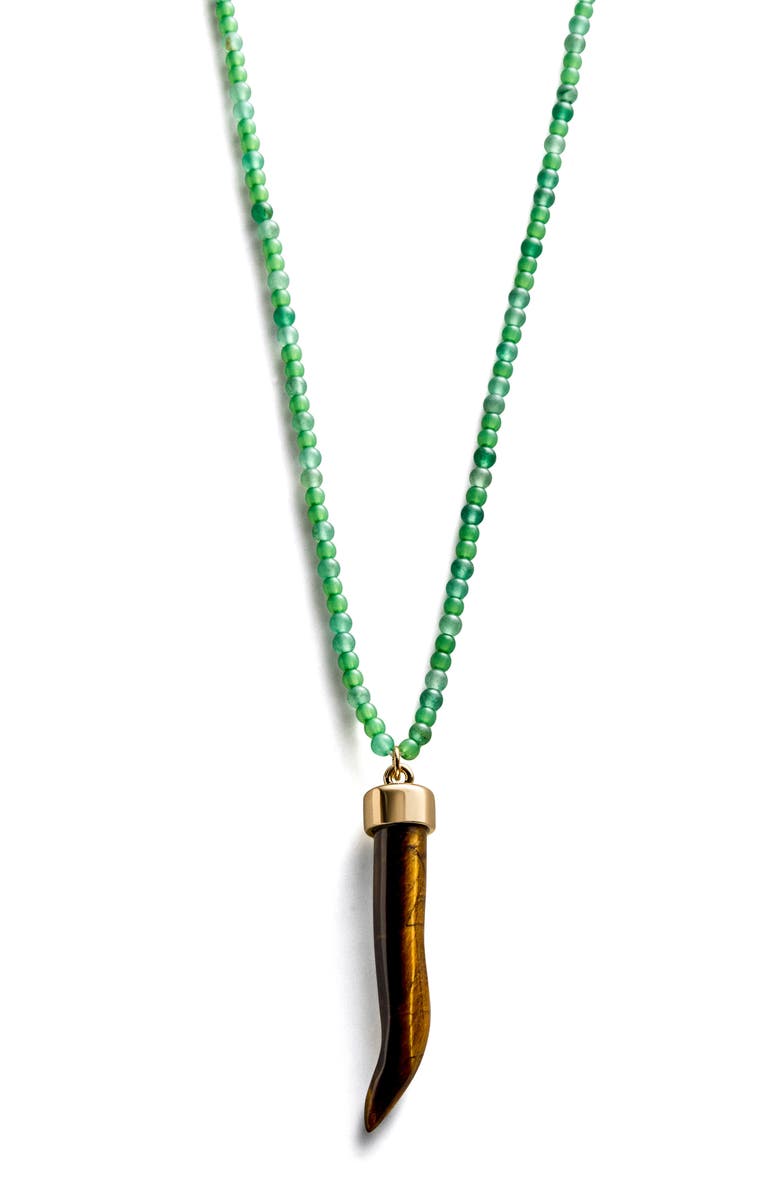 BaubleBar Maeve Semiprecious Pendant Necklace, Alternate, color, Brown Multi