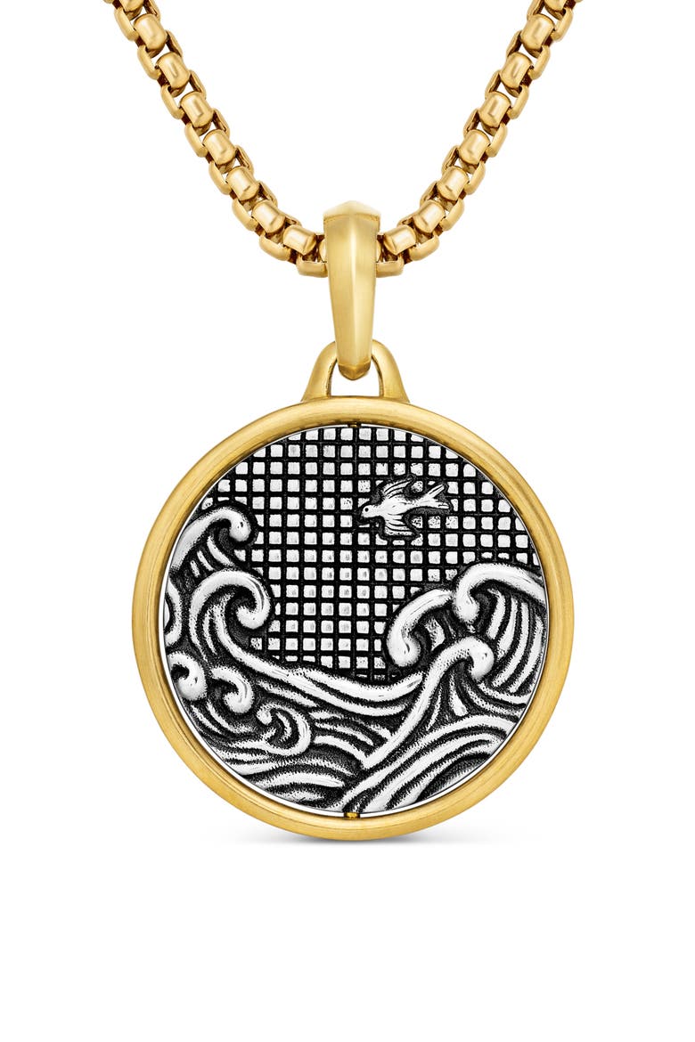 Water & Fire Duality Amulet in Sterling Silver with 18K Yellow Gold, Main, color, STERLING SILVER WITH 18K GOLD