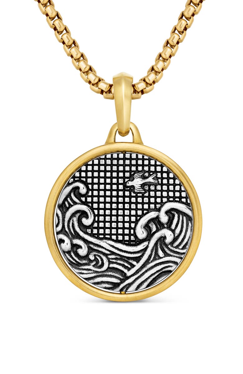 David Yurman Water & Fire Duality Amulet in Sterling Silver with 18K Yellow Gold, Main, color, Sterling Silver With 18K Gold