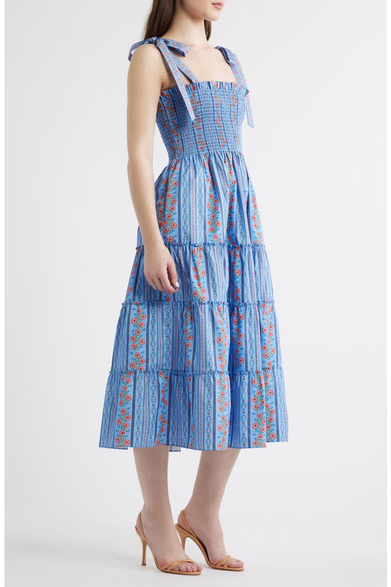 The Ribbon Ellie Nap Midi Dress, Alternate, color, FLORAL BATIK STRIPE BLUE