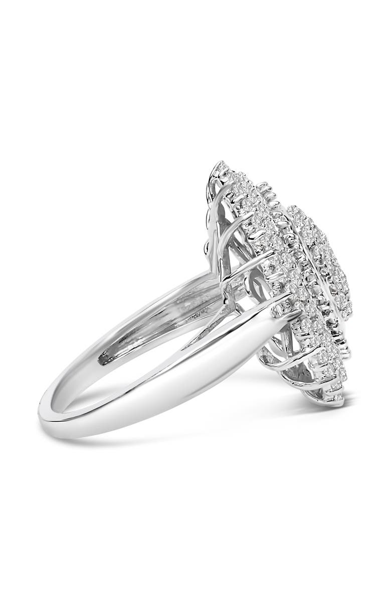 Haus of Brilliance Sterling Silver 2.0 Cttw Diamond Oval Halo Cocktail Ring, Alternate, color, Silver