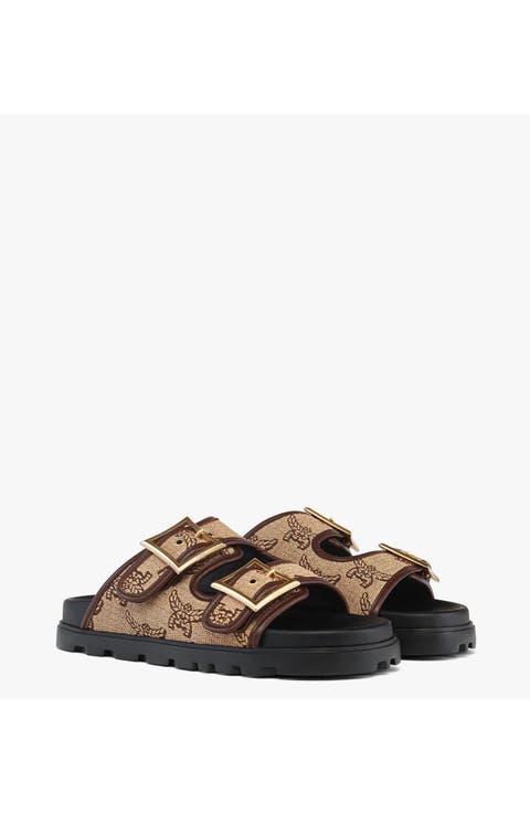 Sandals in Lauretos Raffia Jacquard