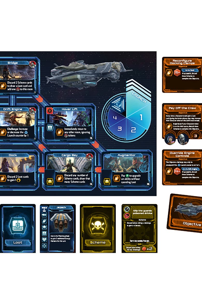 Starfinder Pirates Of Skydock Board Game Of Cunning Heist Action, Alternate, color, Multicolored
