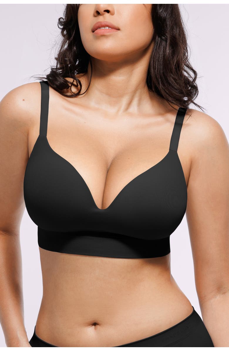 Shapellx Oyster Reborn T-Shirt Bra, Alternate, color, Jet Black
