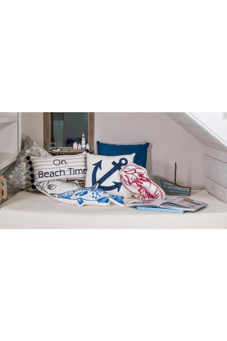 Lobster Cotton Blend Mini Accent Pillow 10" x 16", Alternate, color, Red