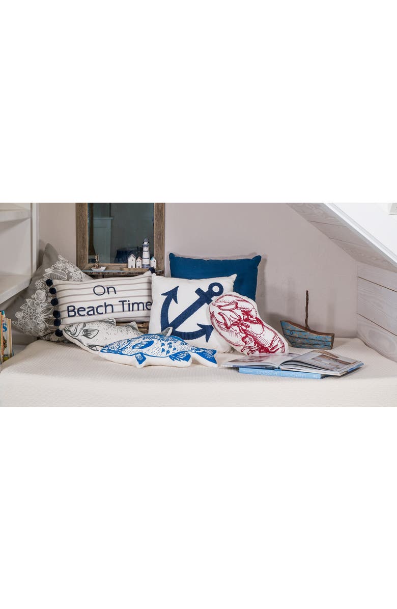 Beachcombers Lobster Cotton Blend Mini Accent Pillow 10" x 16", Alternate, color, Red