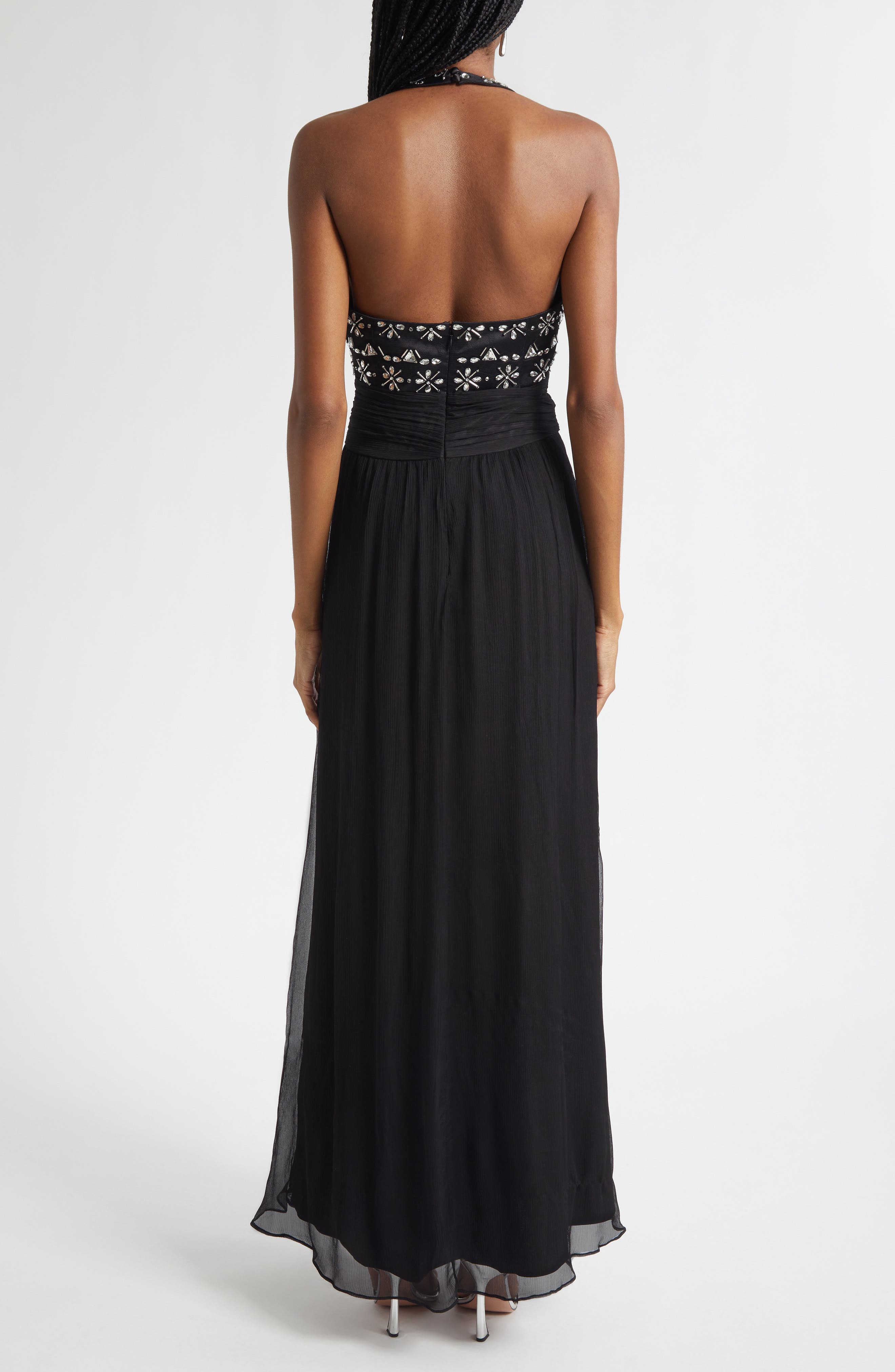 Martina Embellished Bodice Chiffon Gown - image 2