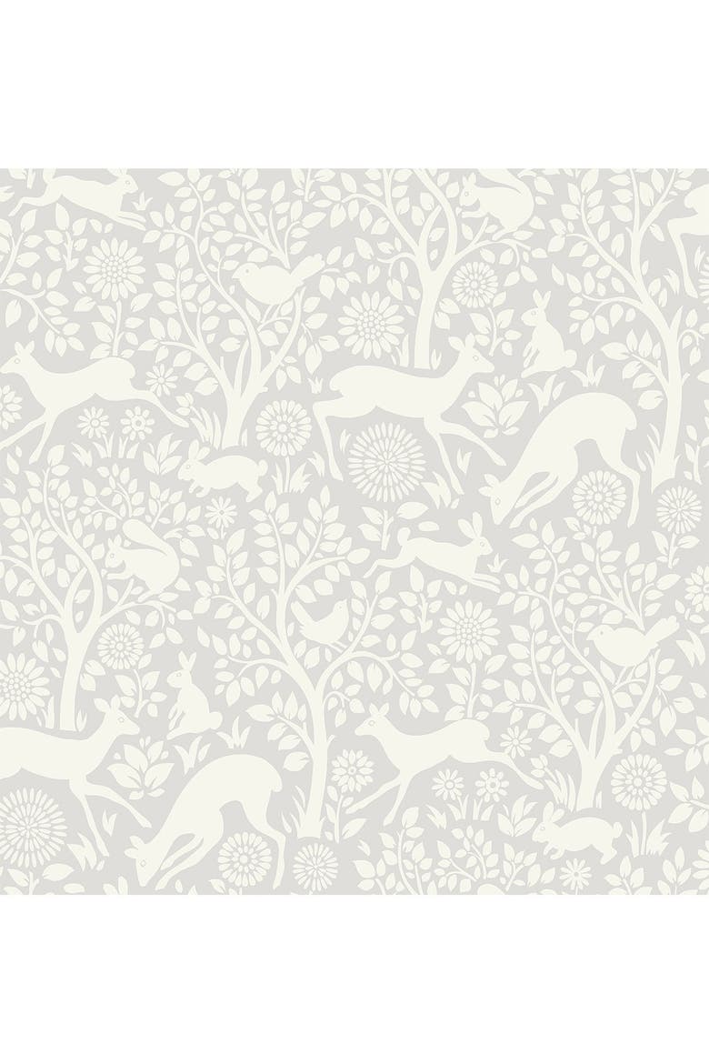Grey Merriment Peel & Stick Wallpaper, Main, color, GREY