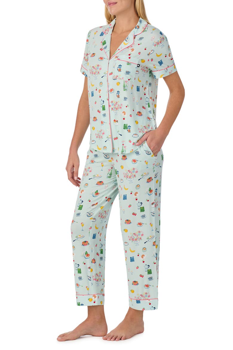 print crop pajamas, Alternate, color, LIGHT GREEN/ PT