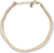 Argento Vivo Sterling Silver Faux Pearl & Chain Bracelet