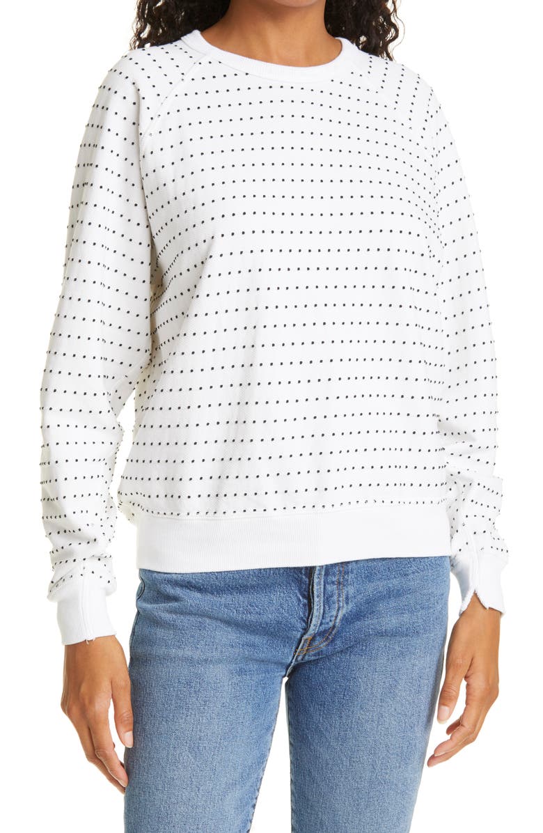 THE GREAT. The Swiss Dot Sweatshirt, Main, color,