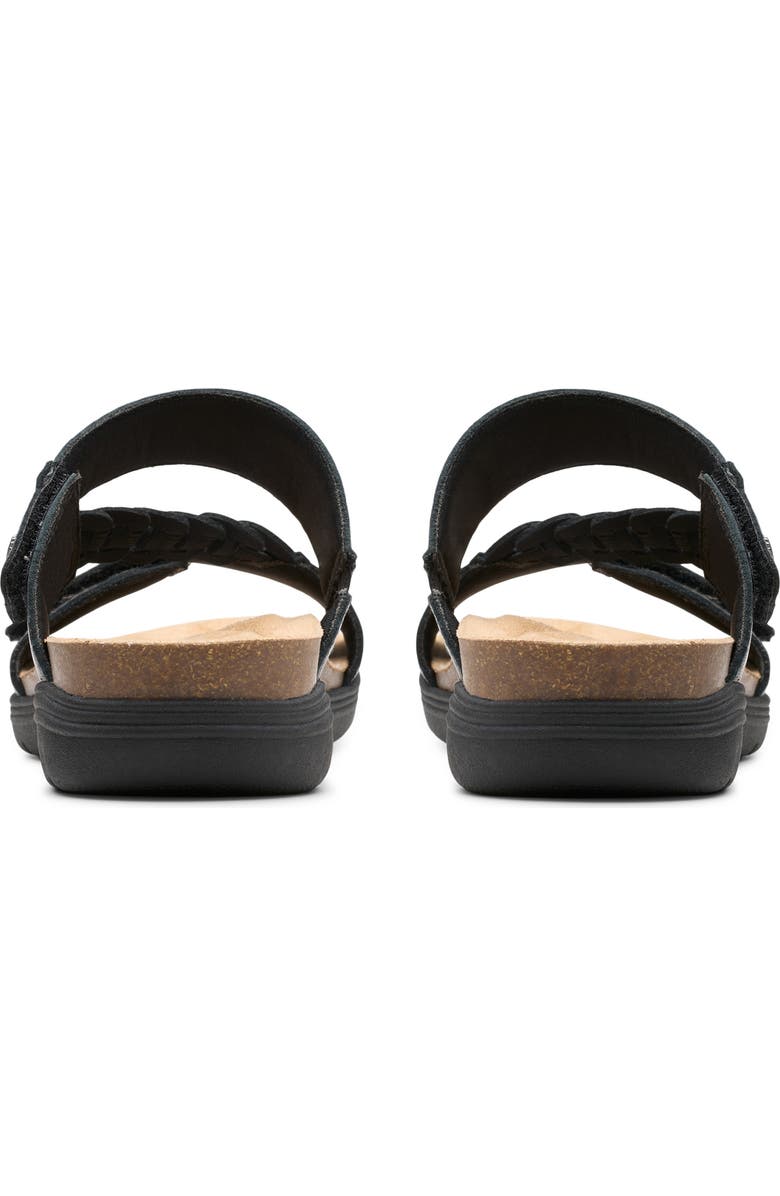 Clarks<sup>®</sup> April Raelyn Slide Sandal, Alternate, color, Black Leather