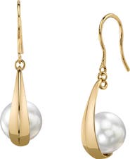 The Pearl Source 14K Gold White South Sea Pearl Regina Earrings